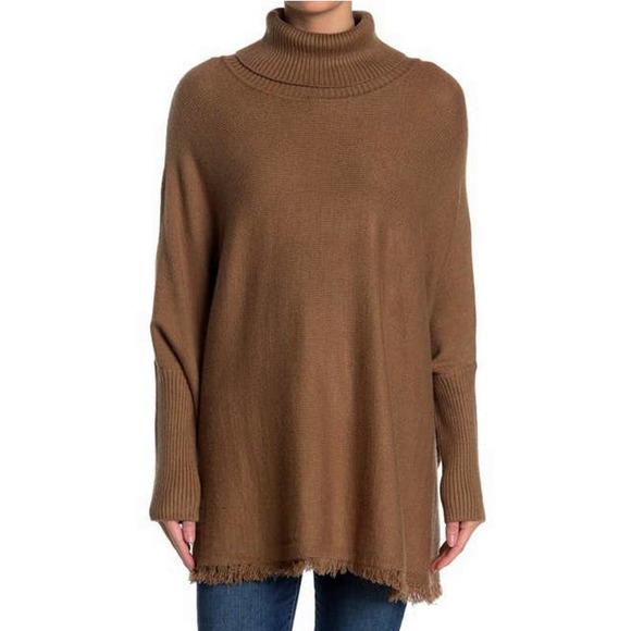 Joan Vass Long Dolman Sleeve Turtleneck 